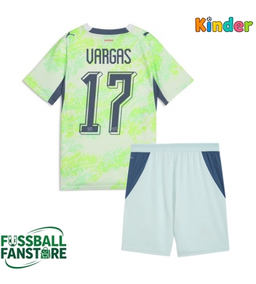 Schweiz Ruben Vargas #17 Replik Auswärtstrikot Kinder WM 2026 Kurzarm (+ Kurze Hosen)